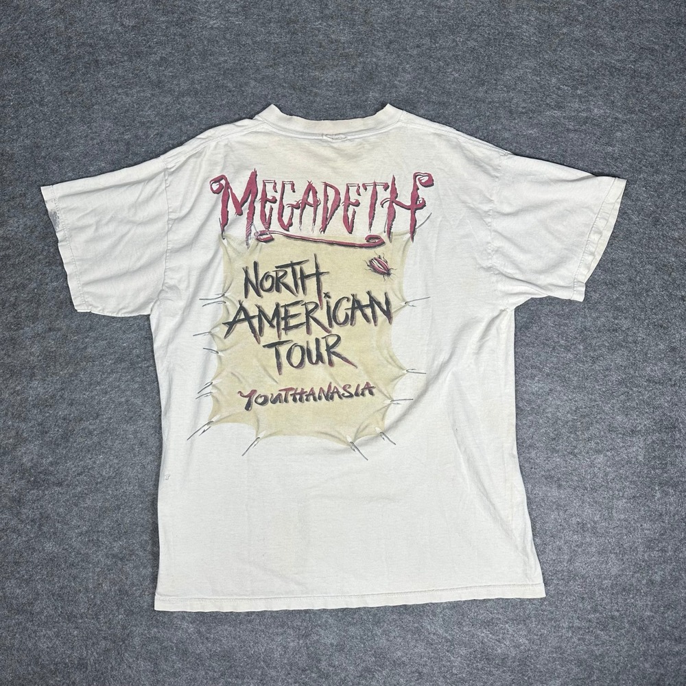Rare 1994 MEGADETH‎ YOUTHANASIA NORTH AMERICAN TOUR T-SHIRT - Picture 2 of 16
